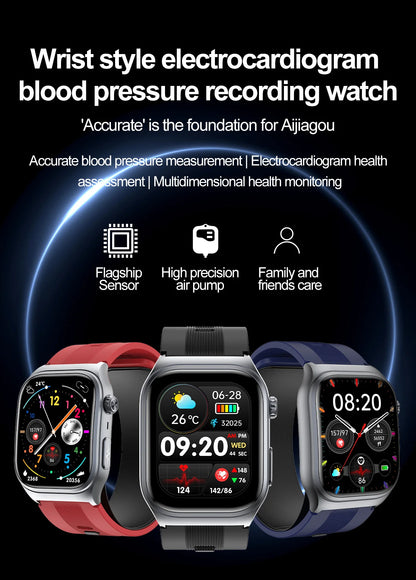 🔥Last Day Sale 60% OFF 2025 Airbag Smart Watch Nursing grade Bluetooth call air Pump ECG True Accurately Blood Pressure Uric Acid Blood Lipid watch Men/ Women iOS/ Android