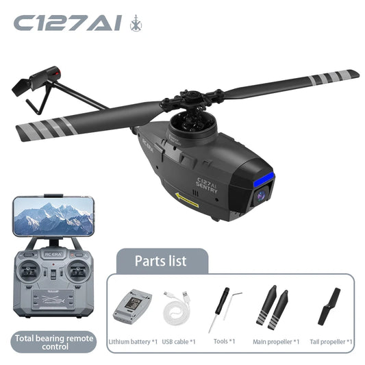🔥Last Day Sale 70% OFF 🚁C127 AI C128 RC Helicopter 4 Propellers 1080P Camera 5G Wifi FPV 4CH 6G System 6 Axis Electronic Gyroscope Air Pressure for Height VS C186 RC Drone